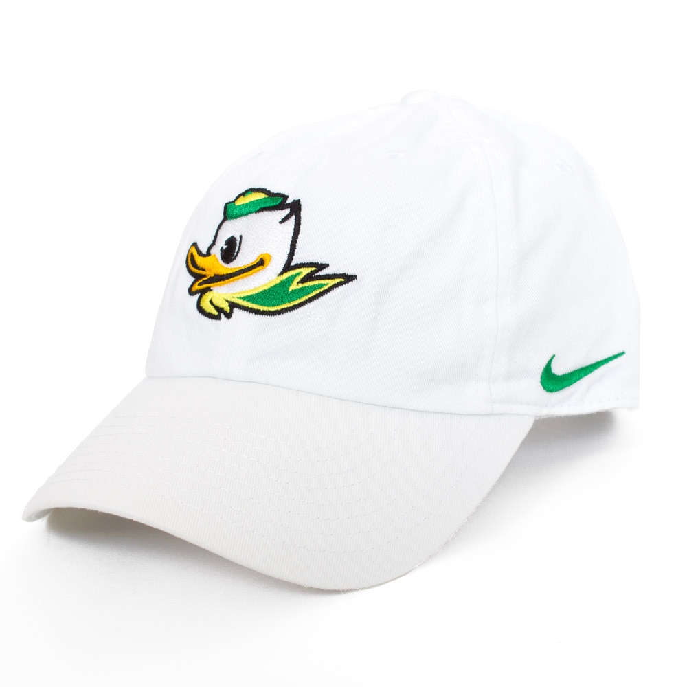 Fighting Duck, Nike, White, Curved Bill, Performance/Dri-FIT, Accessories, Unisex, Unstructured, Club, Basic, Adjustable, Hat, 897220